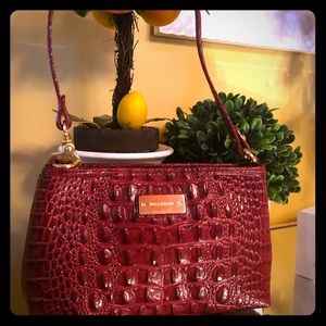 Small Brahmin Handbag in Deep Red